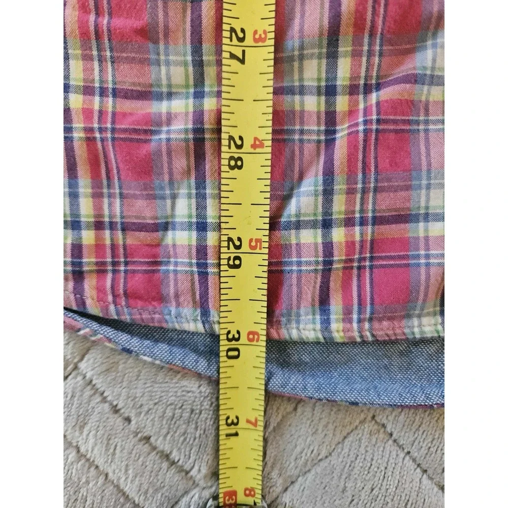 POLO RALPH LAUREN BUTTON SHIRT -XL- BURGUNDY RED BROWN WHITE CHECK‎ -BLUE PONY
